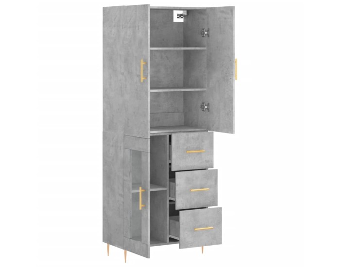 Sonata Dulap înalt, gri beton, 69,5x34x180, lemn compozit