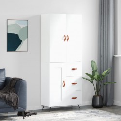 Sonata H Висок шкаф, бял, 69,5x34x180 см, инженерно дърво - Living