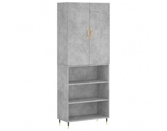 Sonata H Висок шкаф, бетонно сив, 69,5x34x180 см, инженерно дърво