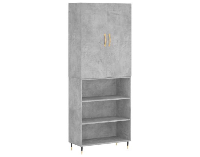 Sonata Dulap înalt, gri beton, 69,5x34x180, lemn compozit