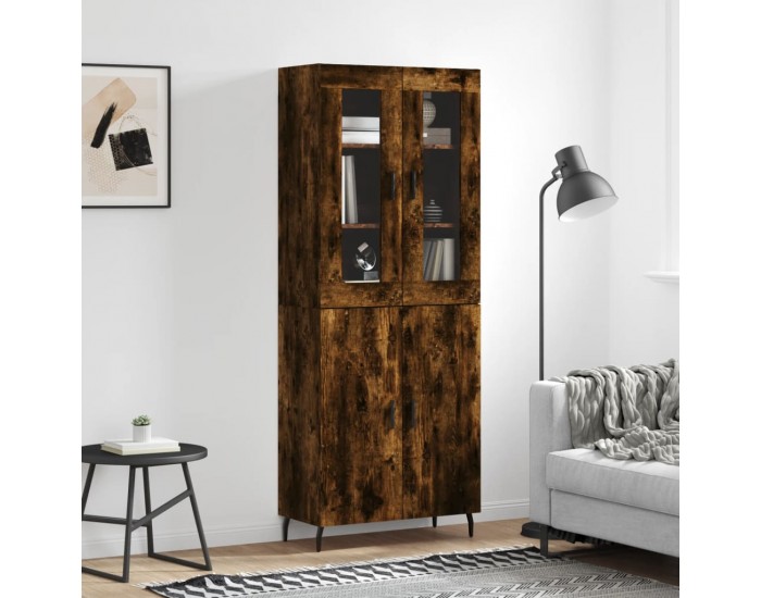 Sonata H Висок шкаф, опушен дъб, 69,5x34x180 см, инженерно дърво