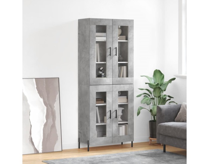 Sonata Dulap înalt, gri beton, 69,5x34x180, lemn compozit