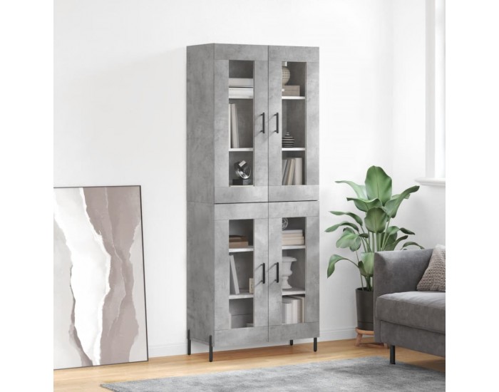 Sonata H Висок шкаф, бетонно сив, 69,5x34x180 см, инженерно дърво