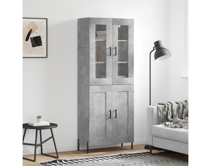 Sonata H Висок шкаф, бетонно сив, 69,5x34x180 см, инженерно дърво