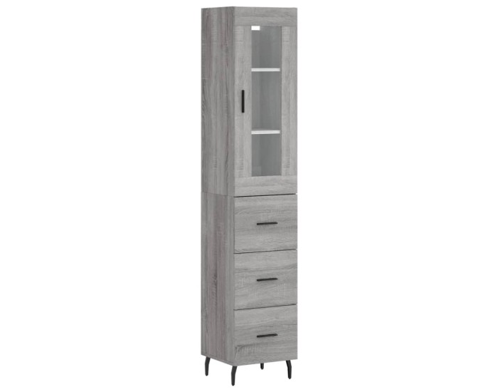 Sonata Dulap înalt, gri sonoma, 34,5x34x180 cm, lemn prelucrat
