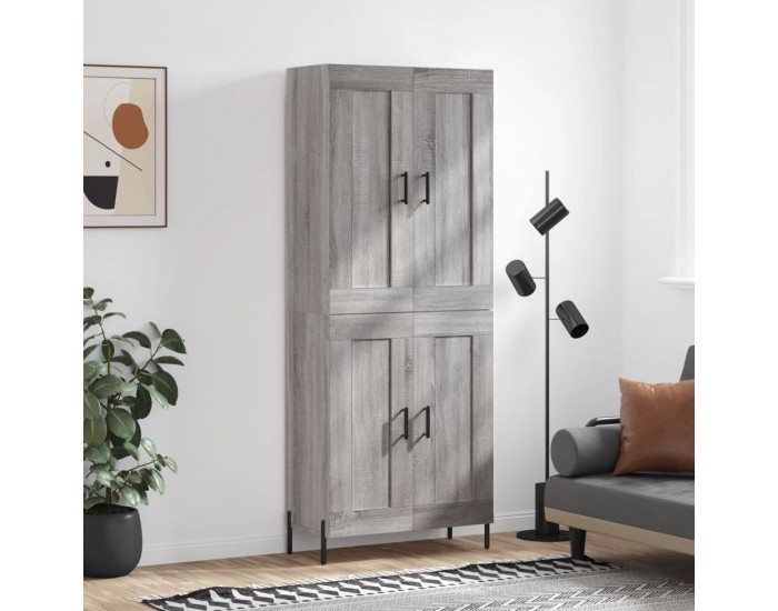 Sonata H Висок шкаф, сив сонома, 69,5x34x180 см, инженерно дърво