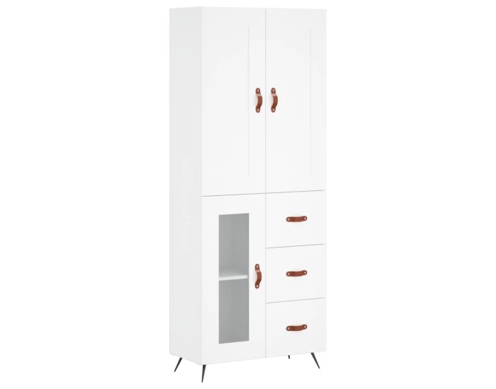Sonata Dulap înalt, alb, 69,5x34x180 cm, lemn compozit