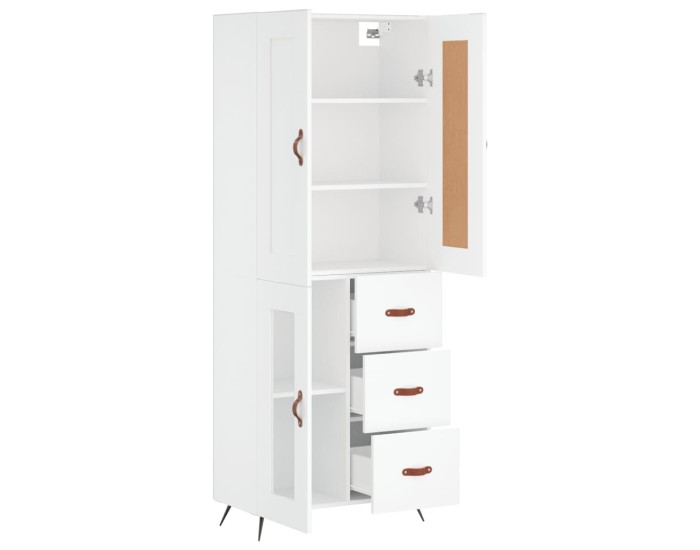 Sonata Dulap înalt, alb, 69,5x34x180 cm, lemn compozit