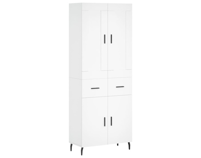 Sonata Dulap înalt, alb, 69,5x34x180 cm, lemn compozit