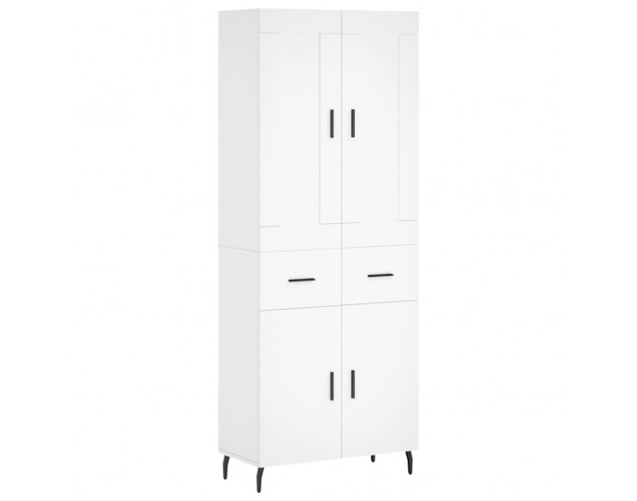 Sonata H Висок шкаф, бял, 69,5x34x180 см, инженерно дърво