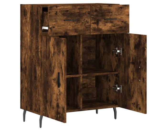 Sonata Dulap, stejar fumuriu, 69,5x34x90 cm, lemn compozit