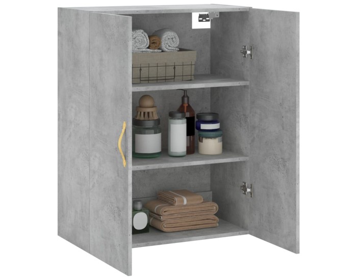Sonata Dulap cu montaj pe perete, gri beton, 69,5x34x90 cm