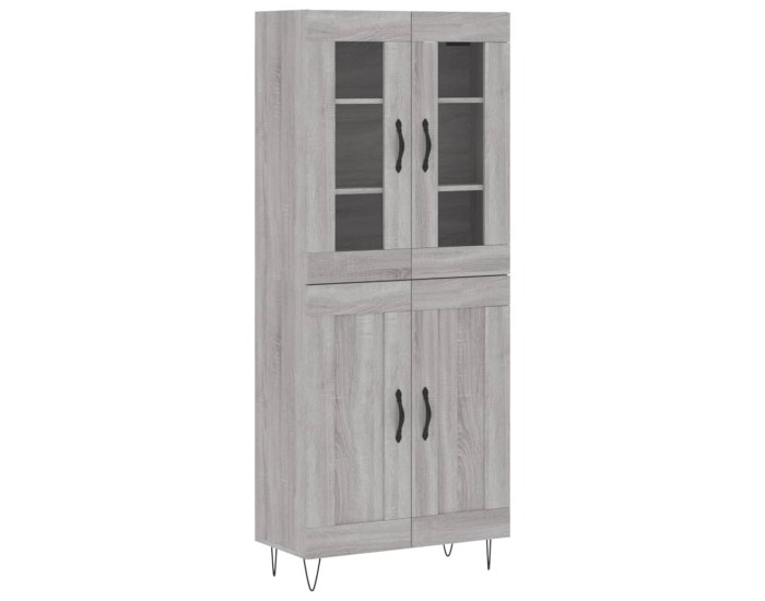 Sonata Dulap înalt, gri sonoma, 69,5x34x180 cm, lemn compozit