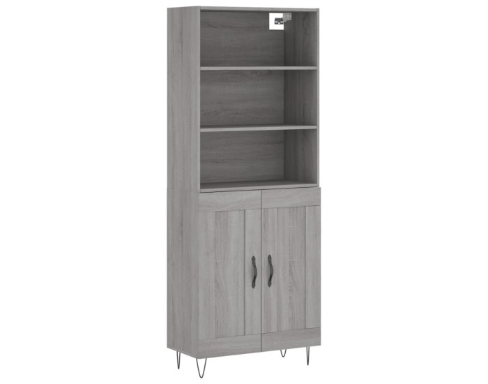 Sonata Dulap înalt, gri sonoma, 69,5x34x180 cm, lemn compozit