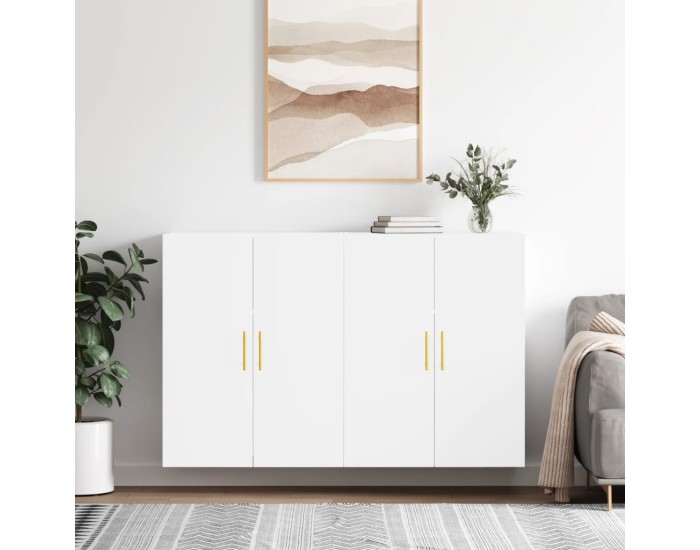 Sonata Dulapuri cu montaj pe perete, 2 buc, alb, 69,5x34x90 cm