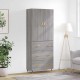 Sonata H Висок шкаф, сив сонома, 69,5x34x180 см, инженерно дърво
