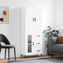 Sonata H Висок шкаф, бял, 69,5x34x180 см, инженерно дърво - Living