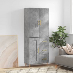 Sonata H Висок шкаф, бетонно сив, 69,5x34x180 см, инженерно дърво - Corpuri, vitrine, biblioteci modulare