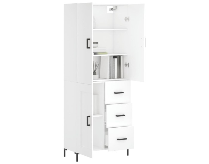 Sonata Dulap înalt, alb, 69,5x34x180 cm, lemn compozit