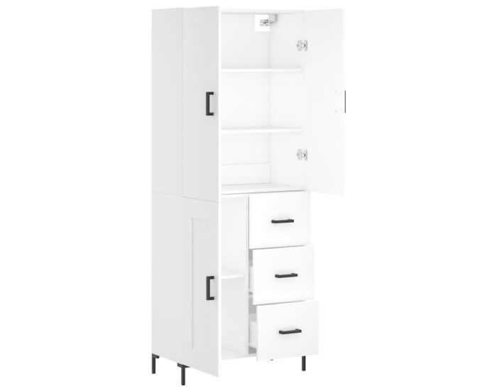 Sonata Dulap înalt, alb, 69,5x34x180 cm, lemn compozit