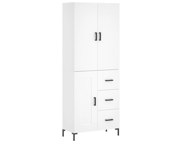 Sonata Dulap înalt, alb, 69,5x34x180 cm, lemn compozit
