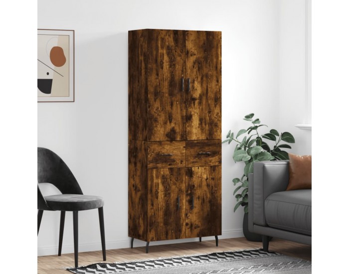 Sonata H Висок шкаф, опушен дъб, 69,5x34x180 см, инженерно дърво