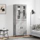 Sonata H Висок шкаф, бетонно сив, 69,5x34x180 см, инженерно дърво