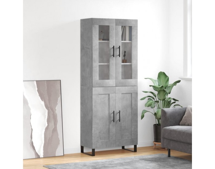 Sonata H Висок шкаф, бетонно сив, 69,5x34x180 см, инженерно дърво