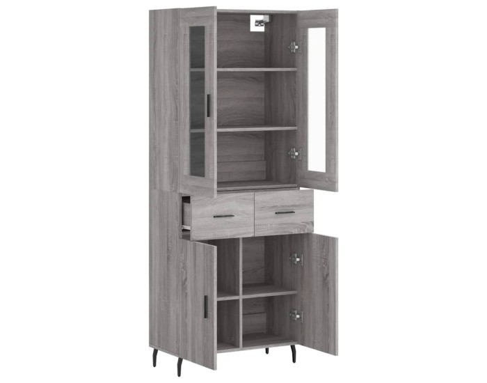 Sonata Dulap înalt, gri sonoma, 69,5x34x180 cm, lemn compozit