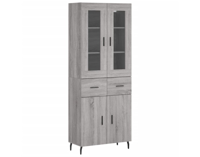 Sonata Dulap înalt, gri sonoma, 69,5x34x180 cm, lemn compozit