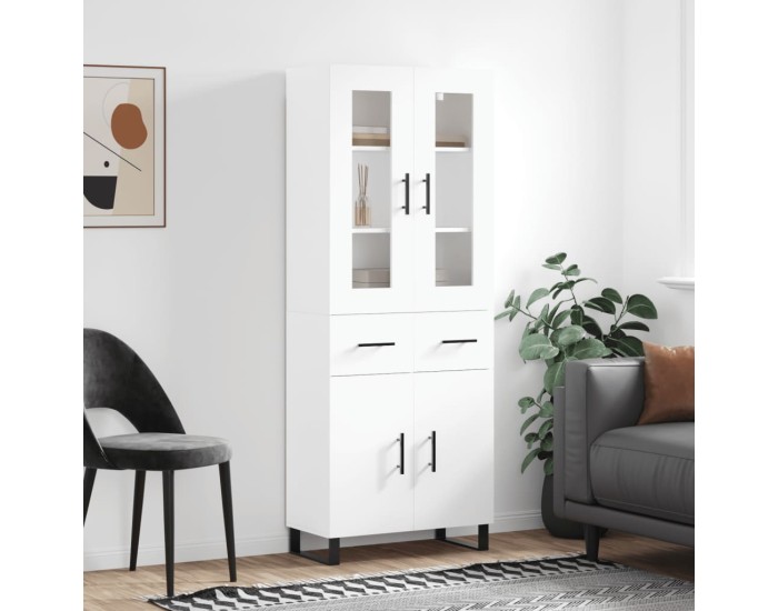 Sonata Dulap înalt, alb, 69,5x34x180 cm, lemn compozit