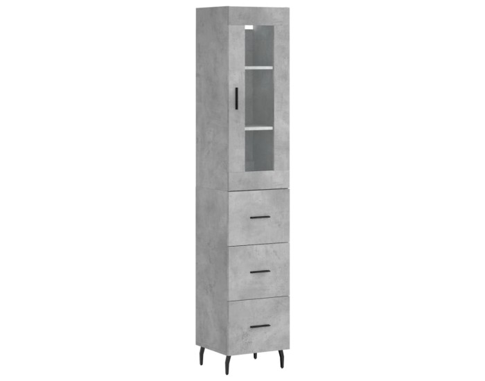 Sonata Dulap înalt, gri beton, 34,5x34x180 cm, lemn prelucrat