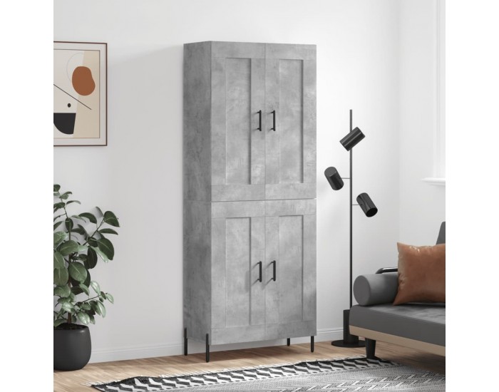 Sonata H Висок шкаф, бетонно сив, 69,5x34x180 см, инженерно дърво