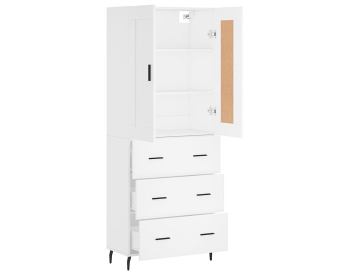 Sonata Dulap înalt, alb, 69,5x34x180 cm, lemn compozit