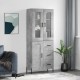 Sonata H Висок шкаф, бетонно сив, 69,5x34x180 см, инженерно дърво