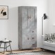 Sonata Dulap înalt, gri beton, 69,5x34x180, lemn compozit