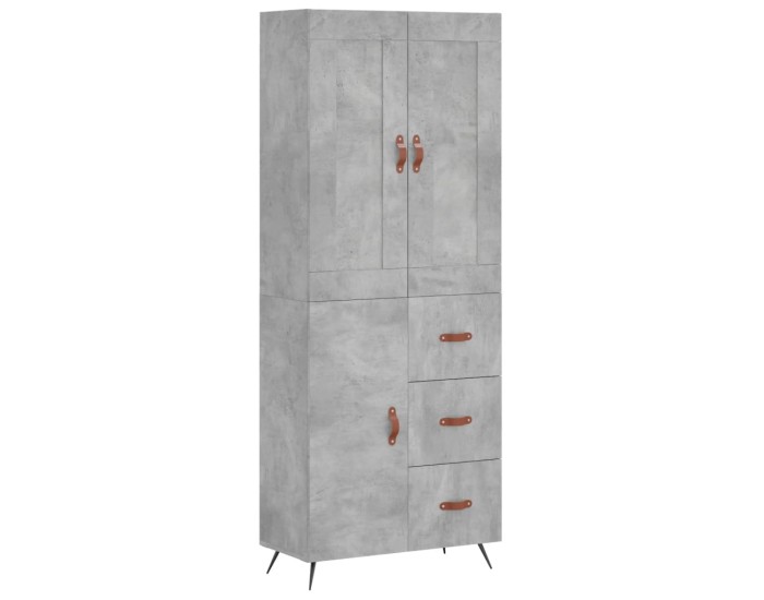 Sonata Dulap înalt, gri beton, 69,5x34x180, lemn compozit