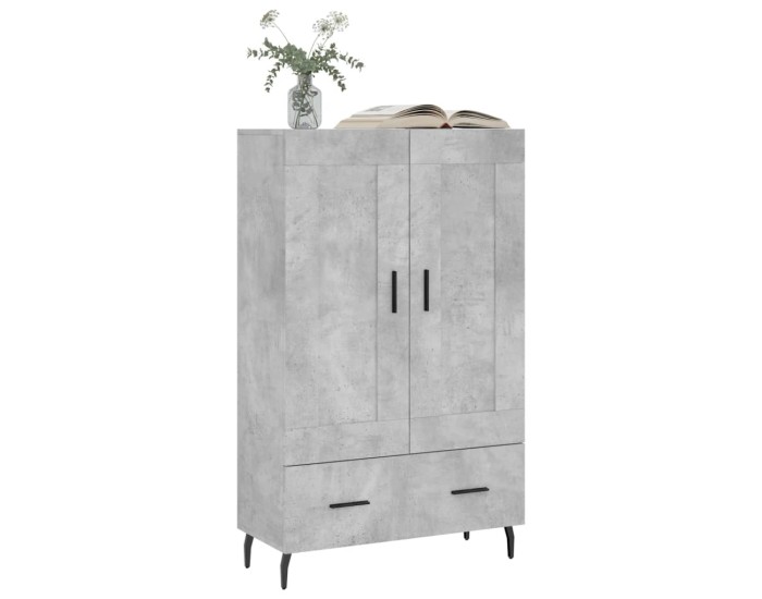 Sonata Dulap înalt, gri beton, 69,5x31x115 cm, lemn compozit