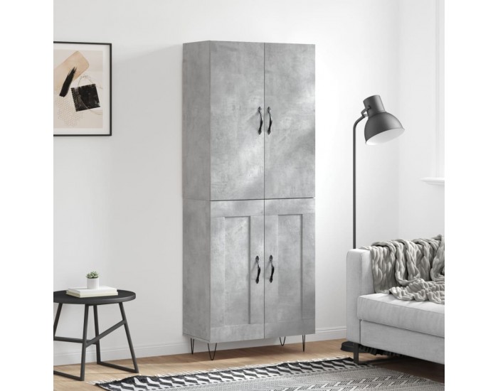 Sonata H Висок шкаф, бетонно сив, 69,5x34x180 см, инженерно дърво