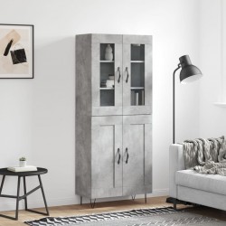 Sonata H Висок шкаф, бетонно сив, 69,5x34x180 см, инженерно дърво - Living