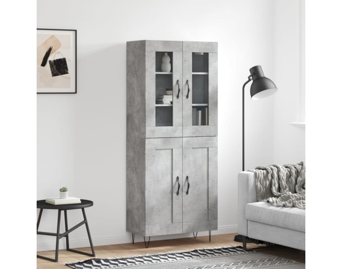 Sonata Dulap înalt, gri beton, 69,5x34x180, lemn compozit