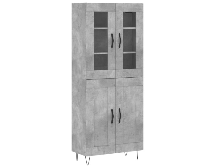 Sonata Dulap înalt, gri beton, 69,5x34x180, lemn compozit
