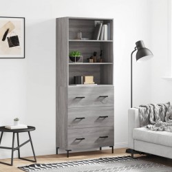 Sonata H Висок шкаф, сив сонома, 69,5x34x180 см, инженерно дърво - Corpuri, vitrine, biblioteci modulare