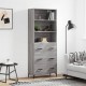 Sonata H Висок шкаф, сив сонома, 69,5x34x180 см, инженерно дърво
