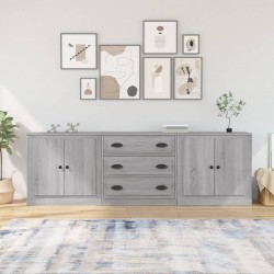 Sonata H Сайдборди, 3 бр, сив сонома, инженерно дърво - Corpuri, vitrine, biblioteci modulare