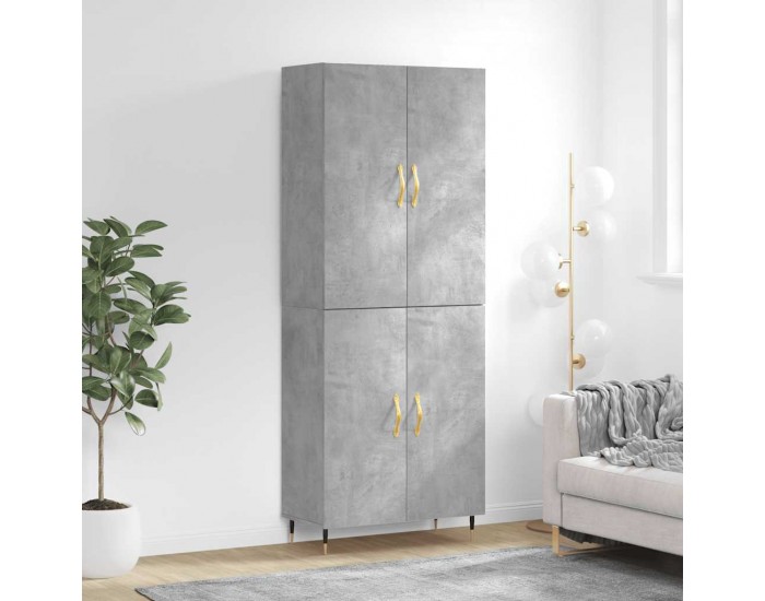 Sonata H Висок шкаф, бетонно сив, 69,5x34x180 см, инженерно дърво