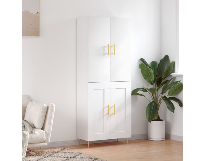 Sonata Dulap înalt, alb, 69,5x34x180 cm, lemn compozit