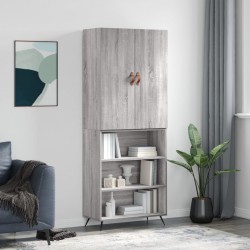 Sonata H Висок шкаф, сив сонома, 69,5x34x180 см, инженерно дърво - Living