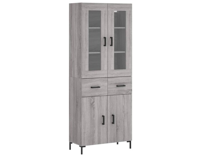 Sonata Dulap înalt, gri sonoma, 69,5x34x180 cm, lemn compozit