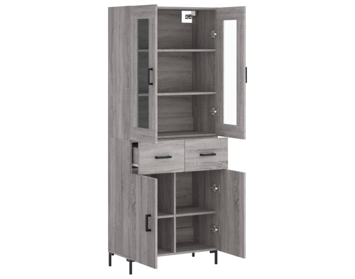 Sonata Dulap înalt, gri sonoma, 69,5x34x180 cm, lemn compozit